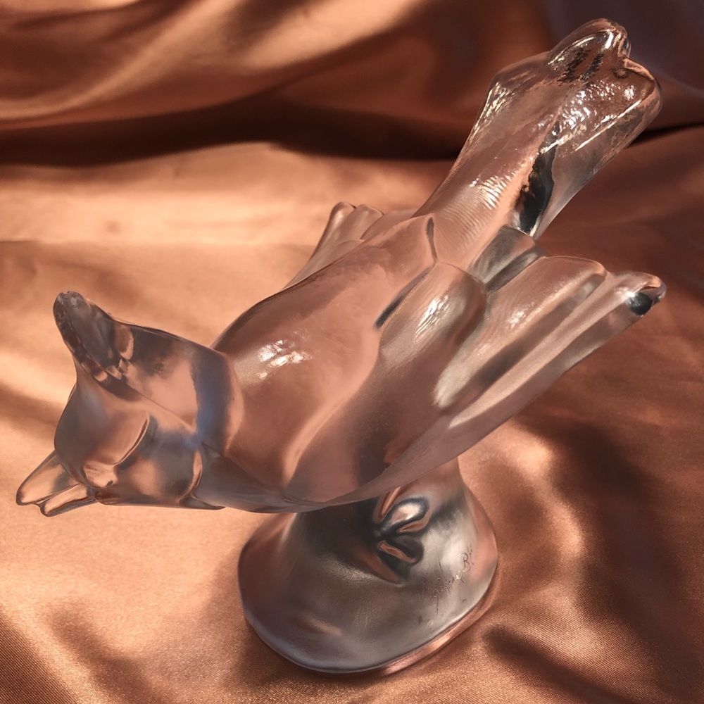 Vintage Virginia B Evans Glass Cardinal Bird